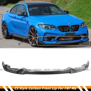 For 2016-2018 BMW F87 M2 Only Carbon Fiber CS Style Front Lip Splitter Spoiler - Picture 1 of 5