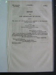 Government Report 1840 Names & Salaries of Clerks Employed in that Department  - Bild 1 von 1