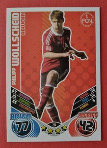 TOPPS Philipp Wollscheid FC Nuremberg Bundesliga 2011/12 Match Attax Trading Card