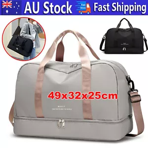 Large Foldable Travel Storage Luggage Gym Weekender Carry On Shoulder Duffle Bag - Picture 1 of 19