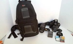 Canon EOS REBEL XTI 400D CAMERA/LOWEPRO SLINGSHOT 100 AW/ZOOM LENS EF 75-300mm/4 - Picture 1 of 24