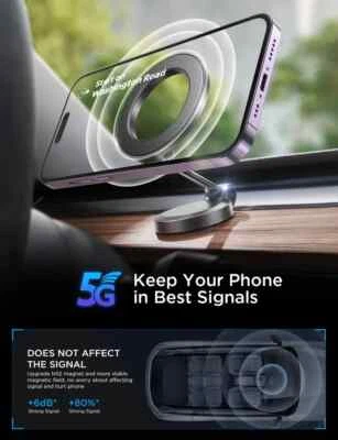 360 Degree Rotation Magnetic Phone Mount Car Dashboard Dual Magnets Phone Holder - Image 1 of 4