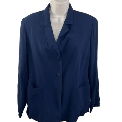 Chaqueta Blazer Lafayette 148 Mezcla Lana Mujer 4 Azul Marino Clásica Carrera Foto 1 de 4