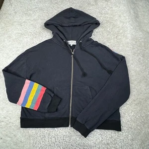 Wildfox Spectrum Marquis Rainbow Hoodie Navy Blue Womens Medium - Picture 1 of 5