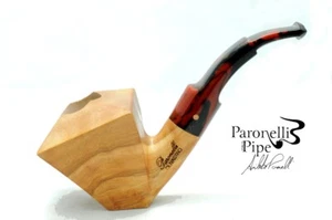 Brand new olive wood pipe PARONELLI bent stand up handmade - Picture 1 of 6