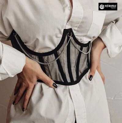 Bustino Donna Trasparente per Sopra Camicia Woman Short Upper Corset 330054 - Immagine 1 di 4