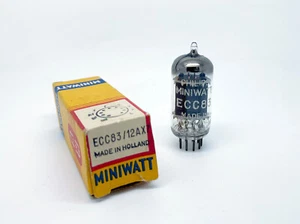 1 x Raro NOS Philips ECC83 12AX7 mC5 Placa Larga Herradura D-getter Tubo de Aspiración - Imagen 1 de 9