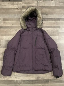 Columbia Women's Detachable Faux Fur Hooded Puffer Jacket Purple Size M (F297 - Picture 1 of 6