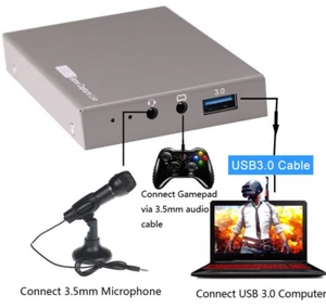 4K 60fps HDR MIC HDMI Video Capture Card USB 3.0 Game Live Streaming Record Box - Picture 1 of 12