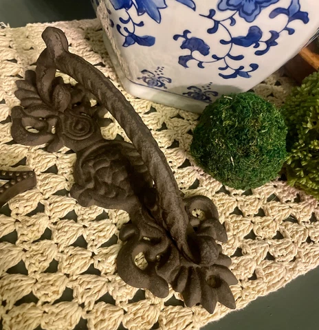 Cast Iron Lion Head Antique Style Barn Door Gate Pulls Cabinet Handle hardware Cover