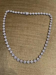 Floret Cluster Diamond Choker Necklace 10.34 cttw  in Platinum- HM2409EV - Picture 1 of 7