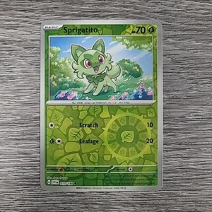 Tarjeta Pokémon Sprigatito Scarlet Violet 13/198 casi nueva holográfica inversa - Imagen 1 de 2