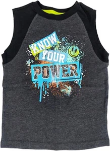 Boys Small Size 5 "Know Your Power" Sleeveless Shirt Dinosaur Summer Muscle Tee - Picture 1 of 4