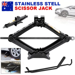 2 Ton Scissor Jack Car Van Wind Up Tyre Lift Chrome Crank Handle Emergency Tool - Picture 1 of 15