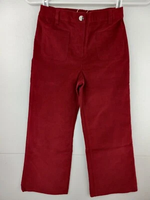 Pantalones de pana acanalados Jacadi Paris 8A para niñas rojo oscuro pierna acampanada nuevos con etiquetas $69 Foto 1 de 3