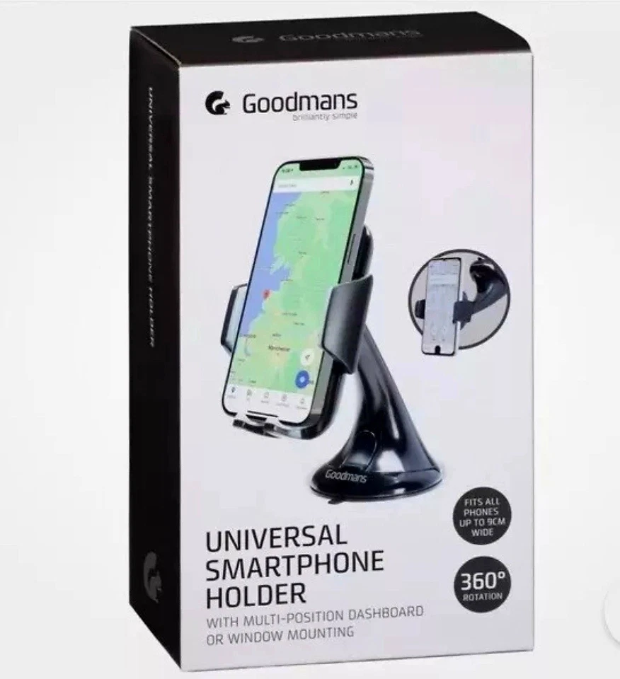 Goodmans Universal Car Van Smart Phone Holder Multi Position Holder 360°Rotation - Image 1 of 3