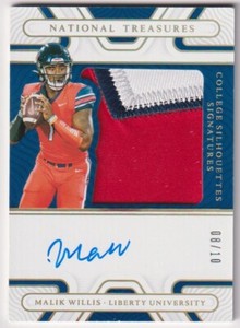 MALIK WILLIS PATCH AUTO 2022 PANINI NATIONAL TREASURES COLLEGIATE #SS-MWI 8/10