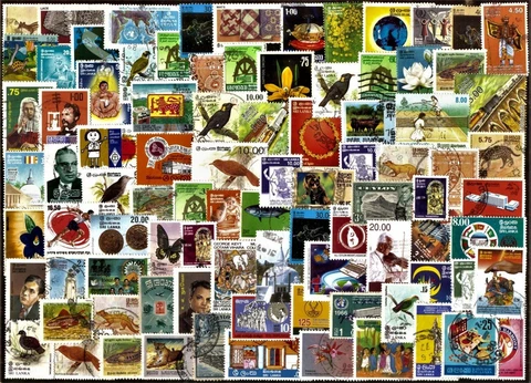 Sri Lanka 100 Different Used Stamps Collection/ FU-01 Cover