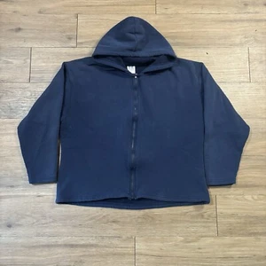 Sudadera con Capucha Deportiva Russell De Colección Para Hombre Grande Azul Marino Cremallera Suéter Elastizado EE. UU. 90s - Imagen 1 de 10