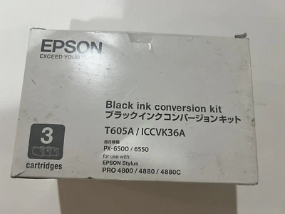 EPSON STYLUS PRO 4800/4880 PX-6500/6550 BLACK INK CONVERSION KIT T605A/ICCVK36A - Image 1 of 2