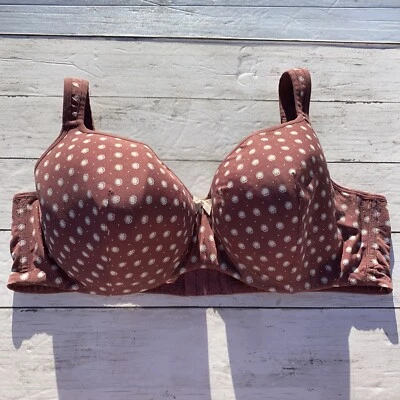 Sujetador Cacique 44DD Malva Crema Floral Ligeramente Forrado Balconette Con Aros Punto Suave Foto 1 de 4