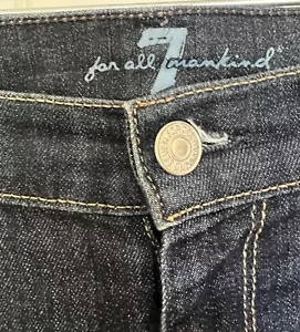 7 For All Mankind Woman’s Straight Leg Jeans Size 28 Made In USA Hipster - Picture 1 of 11