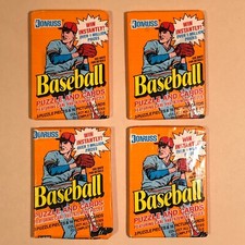 1990 Donruss Baseball Cards, sealed wax packs, 4 Packs (16 cards per pack)