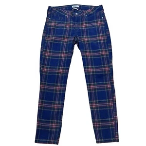 Levis Made & Crafted Empire Skinny Corduroy Pants 31 (Fits 34x31) Blue Plaid - Picture 1 of 9