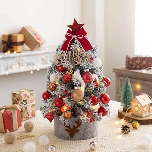 Lighted Mini Christmas Tree Small tabletop Christmas Tree With 20 LED Cones - Picture 1 of 30