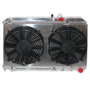 SPAWON Fit 2004-2008 Mazda RX-8 R2 1.3L AT 2 Row Aluminum Radiator & Fan Shroud - Picture 1 of 8
