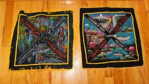 Jamaica & Yokohama Souvenir Pillow Covers Vintage 1960s Fringe Black Retro - Picture 1 of 6