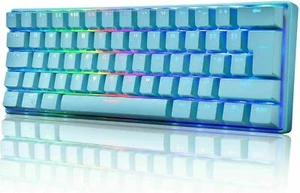 60% True Mechanical Gaming Keyboard Wired 61 Keys RGB Backlit Keypads For PC MAC - Picture 1 of 17