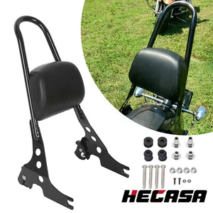 Black Passenger Sissy Bar Backrest For Harley Sportster 883 1200 XL 2004-2022 - Picture 1 of 13