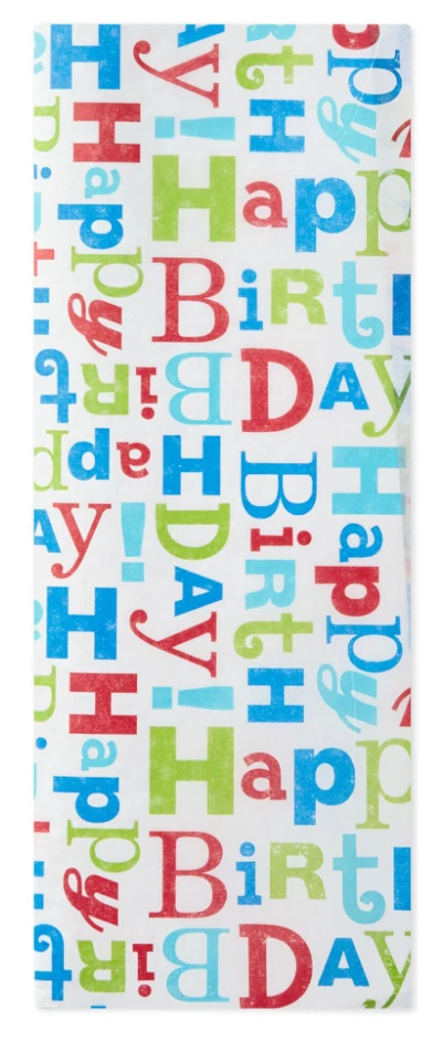 Hallmark Cool Multicolor Happy Birthday Tissue Paper, 4 sheets - Image 1 of 1