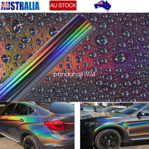 152M*75CM Tungsten Steel Glossy Black Sticker Decal Films Car Vinyl Wrap AU - Picture 1 of 7