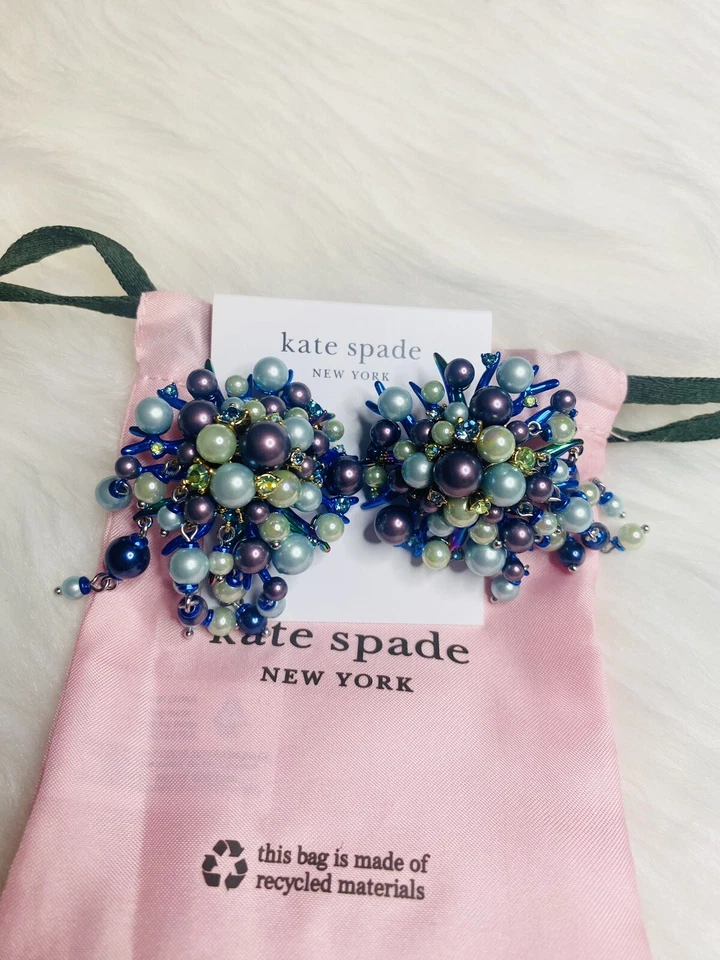 Pendientes Kate Spade Sea Siren KD241 imitación perla azul nuevos Foto 1 de 3