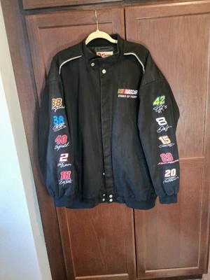 Jaqueta Vintage Chase Autêntica NASCAR Stars Of Today XXL Preta Bordada Napa - Imagem 1 de 4
