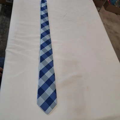 Галстук мужской Perry Ellis Portfolio Blue Geo Print заостренный регулируемый завязанный классический - Изображение 1 из 4