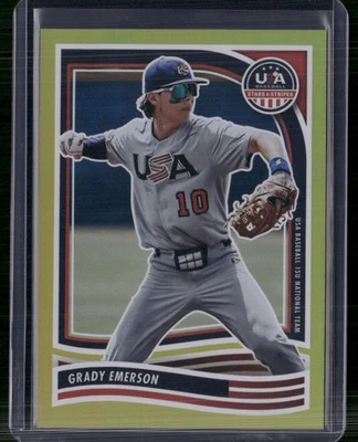 2024 Panini Stars & Stripes USA Baseball #48 Grady Emerson Gold #/10 - Image 1 of 2