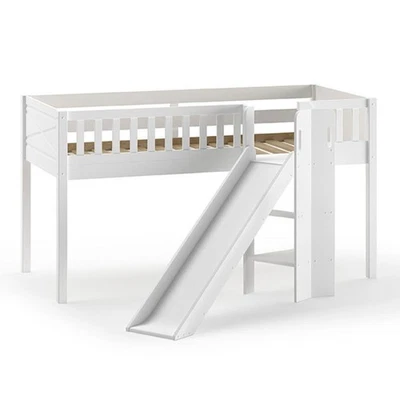 Lit Enfant Toboggan "Scott" 90x200cm Blanc - Photo 1/4