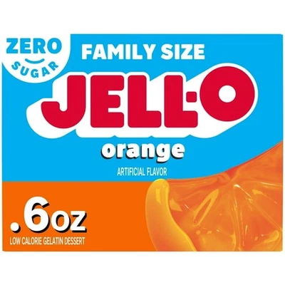 Postre de gelatina sin azúcar Jell-O, naranja, cajas de 0,60 onzas Foto 1 de 4