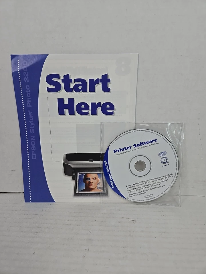 Epson Stylus Photo 2200 Printer Software CD Disc & Quick Start Guide (2002) - Image 1 of 2