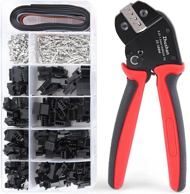 ZHUSHAN ELECTRIC CO.,LTD Zhushan JST Connector Kit with Open Barrel Crimper - 590PCS JST-SM Kit Included