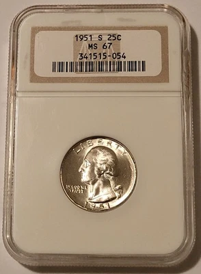 1951 S Washington Quarter Unc MS67 NGC* - Image 1 of 4