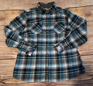 Legendary Whitetails Womens Shirt Sz XL Blue/Green Plaid Flannel Button Up EUC - Picture 1 of 10