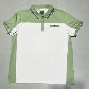 Asher Jones London - Polo grande golf camicia cotone Pima 4 bottoni tasca singola - Foto 1 di 10