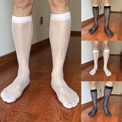 Calcetines de tubo de vestir ultrafinos para hombre con diseño de lunares para ocasiones formales Foto 1 de 4