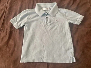Calvin Klein Jeans Boy Polo Shirt Toddler Size 4 Light Blue Baby Blue - Picture 1 of 4