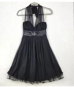 Speechless Neckholder Kleid Junior Gr. Small schwarz Netz Party Cocktail formell - Bild 1 von 2