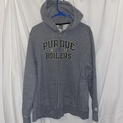 Sudadera con capucha y2K Russell Athletic cremallera completa Purdue Boilermakers gris para mujer XL Foto 1 de 4